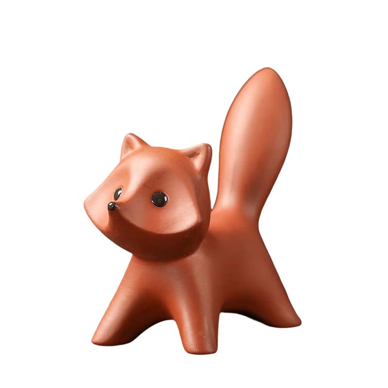 Handmade Purple Clay Fox Tea Pet for Kung Fu Tea Tray - Tea Ceremony Decoration