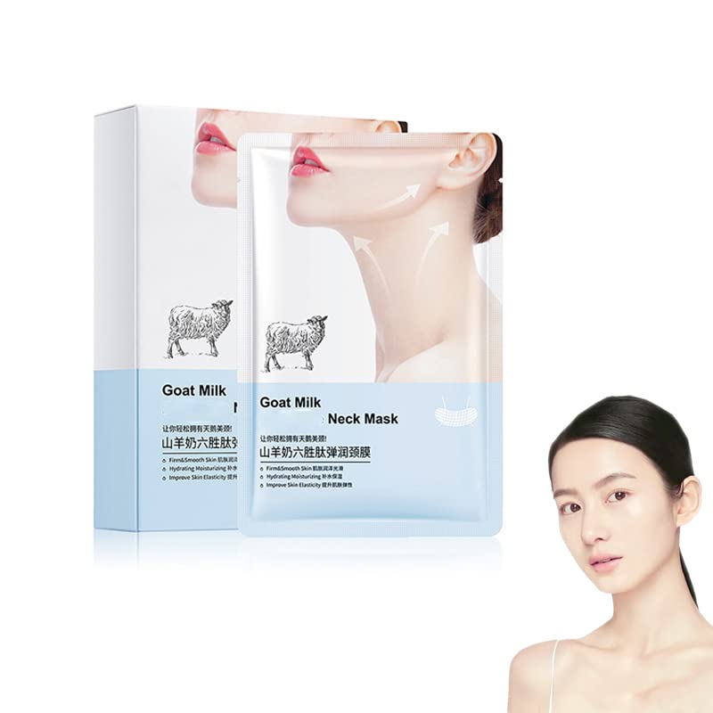 Goat Milk Neck Mask with Hexapeptide - Anti-Wrinkle & Moisturizing Neck Patch for Skin Rejuvenation (1 Box) | Perfect for Night Skincare & Reducing Fine Lines