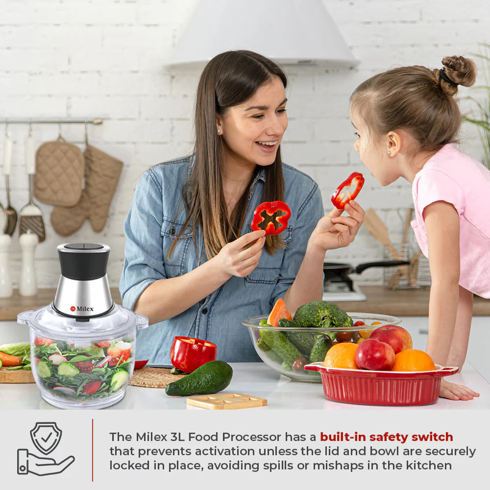 Insta Chop Plus 350W Turbo Food Processor with 4-Layer Stainless Steel Blades - Perfect for Chopping, Slicing, and Dicing Vegetables, Fruits, and Nuts in Your Kitchen