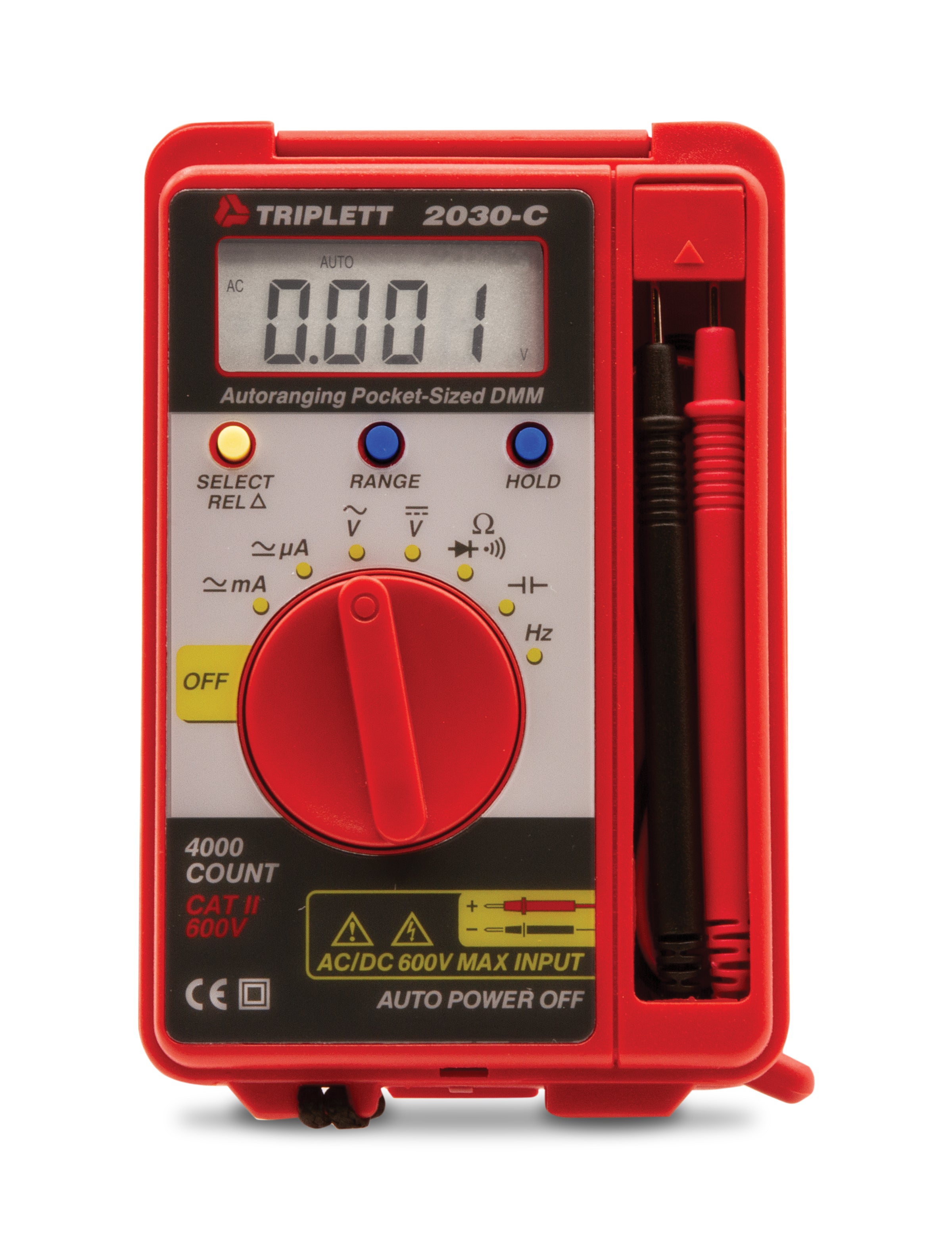 3 ¼ Digit 4000 Count Pocket Digital Multimeter - CAT II 600V Safety Rating, Auto-Ranging for Accurate Voltage/Current/Resistance Measurement - Perfect for Home Electrical Repairs, DIY Projects & Automotive Diagnostics