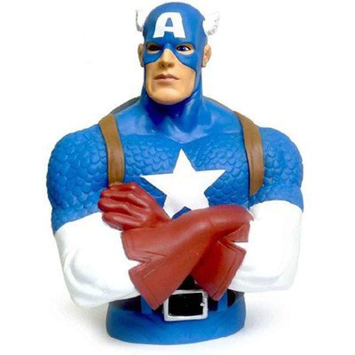 Marvel Captain America Collectible Bust Bank - Superhero Coin Bank for Kids & Adults - Perfect for Home Decor, Office Display, and Marvel Fan Gifts