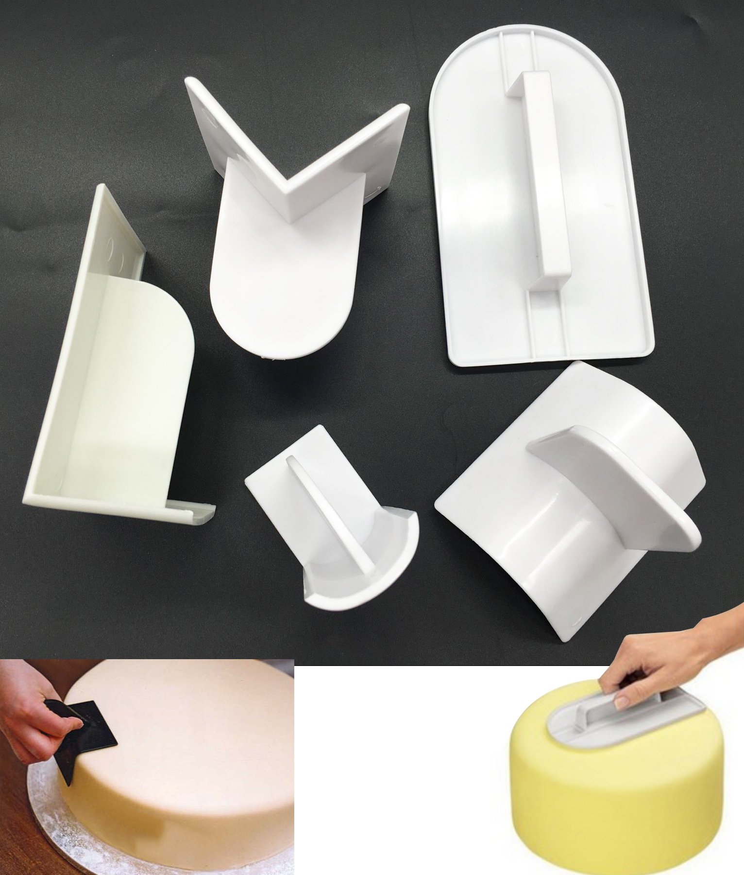 5-Piece Cake Smoother Set - Professional Fondant Smoothing Tools for Cake Decorating | Perfect for Wedding Cakes, Birthday Cakes & Baking Enthusiasts