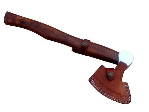 Premium Handmade High Carbon Steel Forged Axe with Leather Sheath - BREBEARD Style Custom Outdoor Tool for Camping, Bushcraft & Wood Chopping
