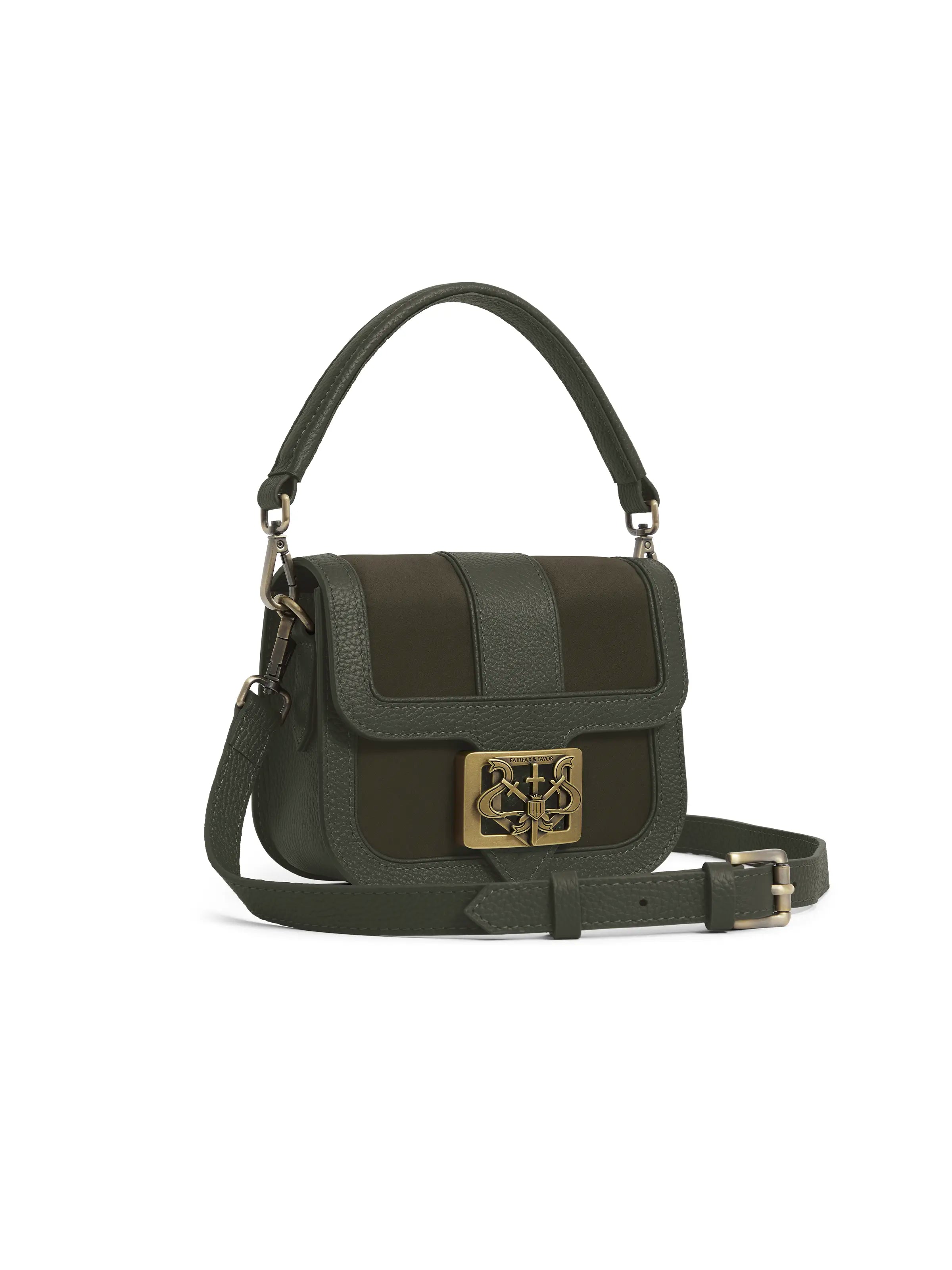 Clarence Handbag for Women - Moss Green Suede Crossbody Purse | Fashionable & Durable Everyday Bag for Work, Travel & Shopping