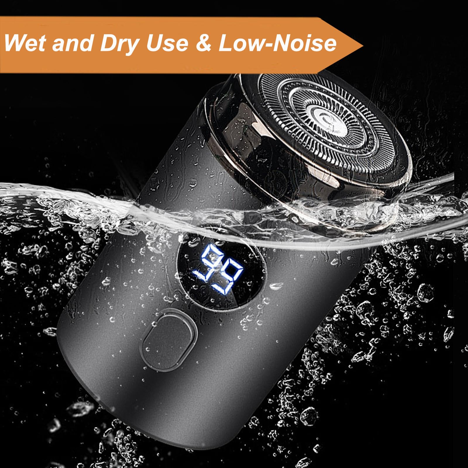 Timeatea Shaver - 2025 New Mini Portable Electric Shaver for Men & Women, USB C Rechargeable, LED Power Display, Travel-Friendly Design (Gray+Blue) - Perfect for Home, Office, Gym & Travel Use