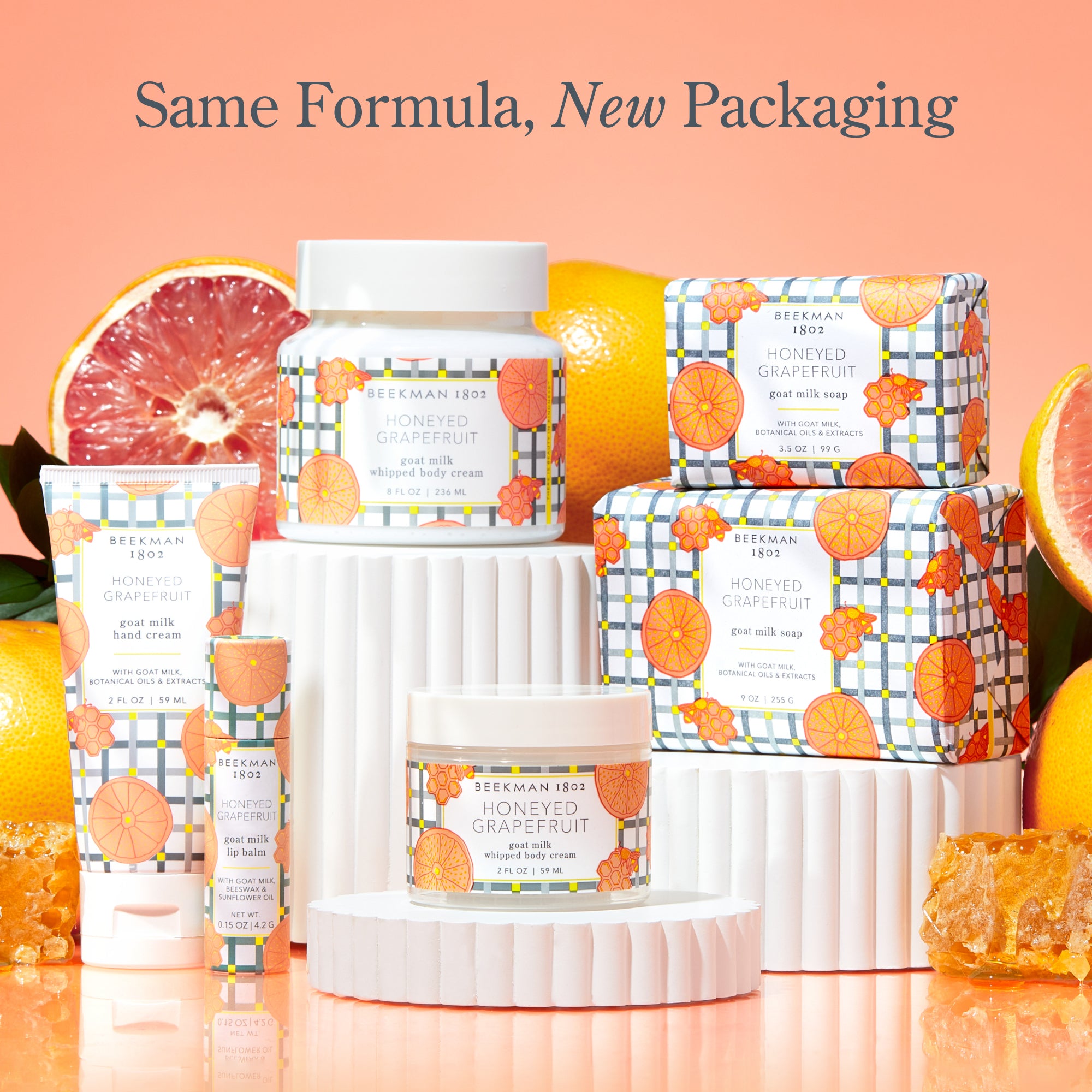 Honeyed Grapefruit Tinted Lip Balm 3-Pack - Moisturizing & Sheer Color Lip Care for Dry Lips - Perfect for Daily Use, Makeup Bag & On-the-Go Hydration