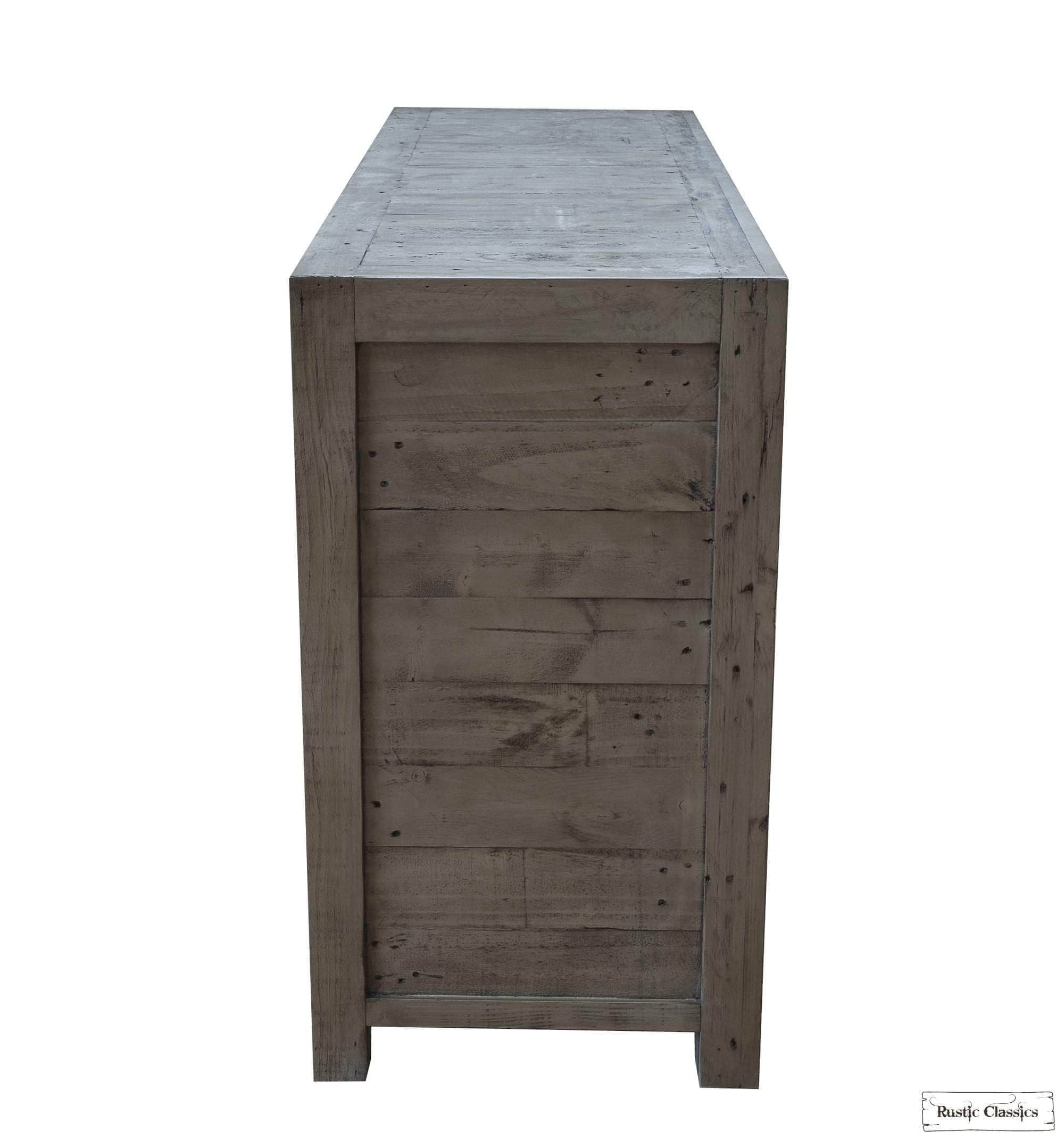 Whistler Reclaimed Wood 7-Drawer Dresser in Grey - Vintage Style Bedroom Furniture for Storage & Organization