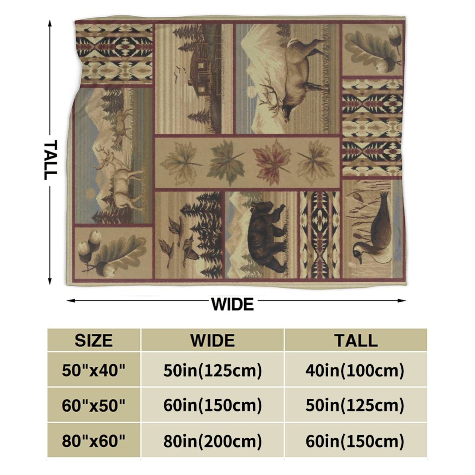 Bear Moose Lodge Super Soft & Warm Flannel Throw Blanket - Cozy Animal Print Blanket for Couch, Sofa & Bed - Perfect Gift for Kids, Men & Women - Ideal for Winter Nights, Camping & Home Decor