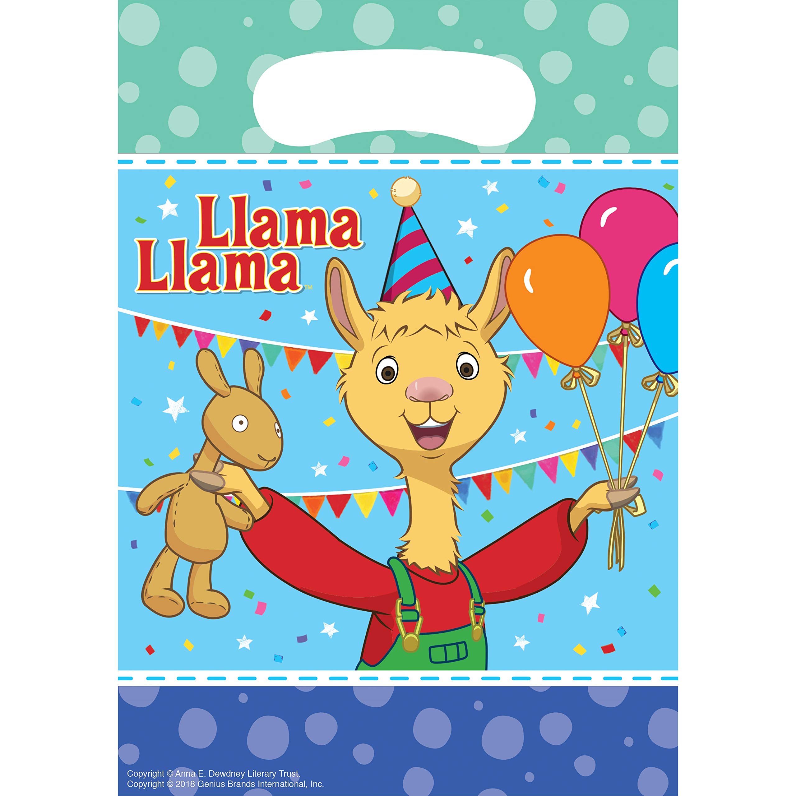 Llama Llama Party Favor Bags - 8 Count Pack for Birthday Goodie Bags, Baby Showers & Kids Party Supplies