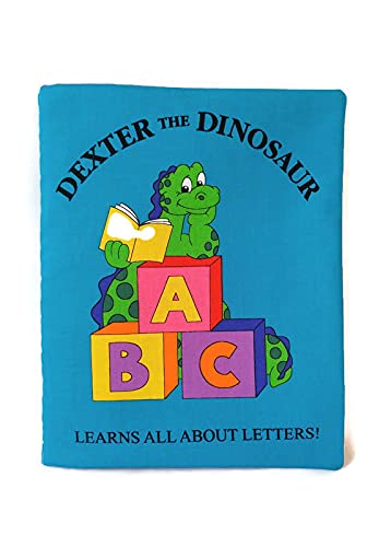 Dexter the Dinosaur ABC Soft Cloth Book - Washable Baby Learning Toy with Alphabet Letters, Numbers & Colors | Perfect for Early Education, Toddler Story Time & Sensory Play