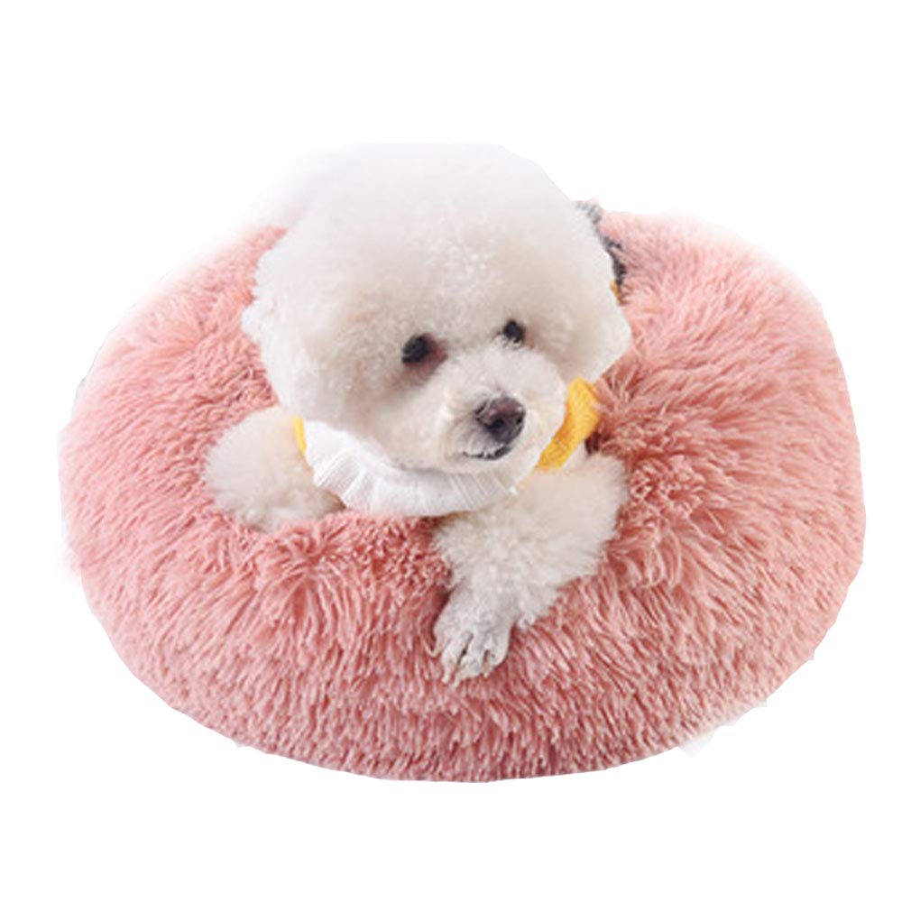 Washable Round Donut Pet Bed for Dogs and Cats - Soft & Warm Cuddler Sleeping Bed for Small to Medium Pets - Perfect for Home, Crate, or Travel Use