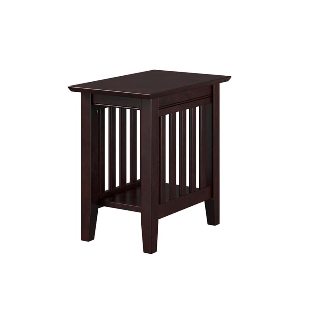 AFI Mission Solid Hardwood Side Table Set of 2 - 14 Inch Dark Espresso Finish - Perfect for Living Room, Bedroom, or Office Accent Furniture