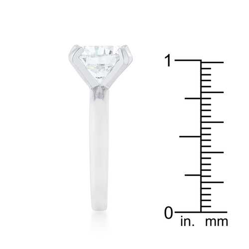 1.04 Carat CZ Solitaire Ring in Rhodium - Classic Elegant Engagement Ring for Women, Perfect for Proposals, Anniversaries & Special Occasions