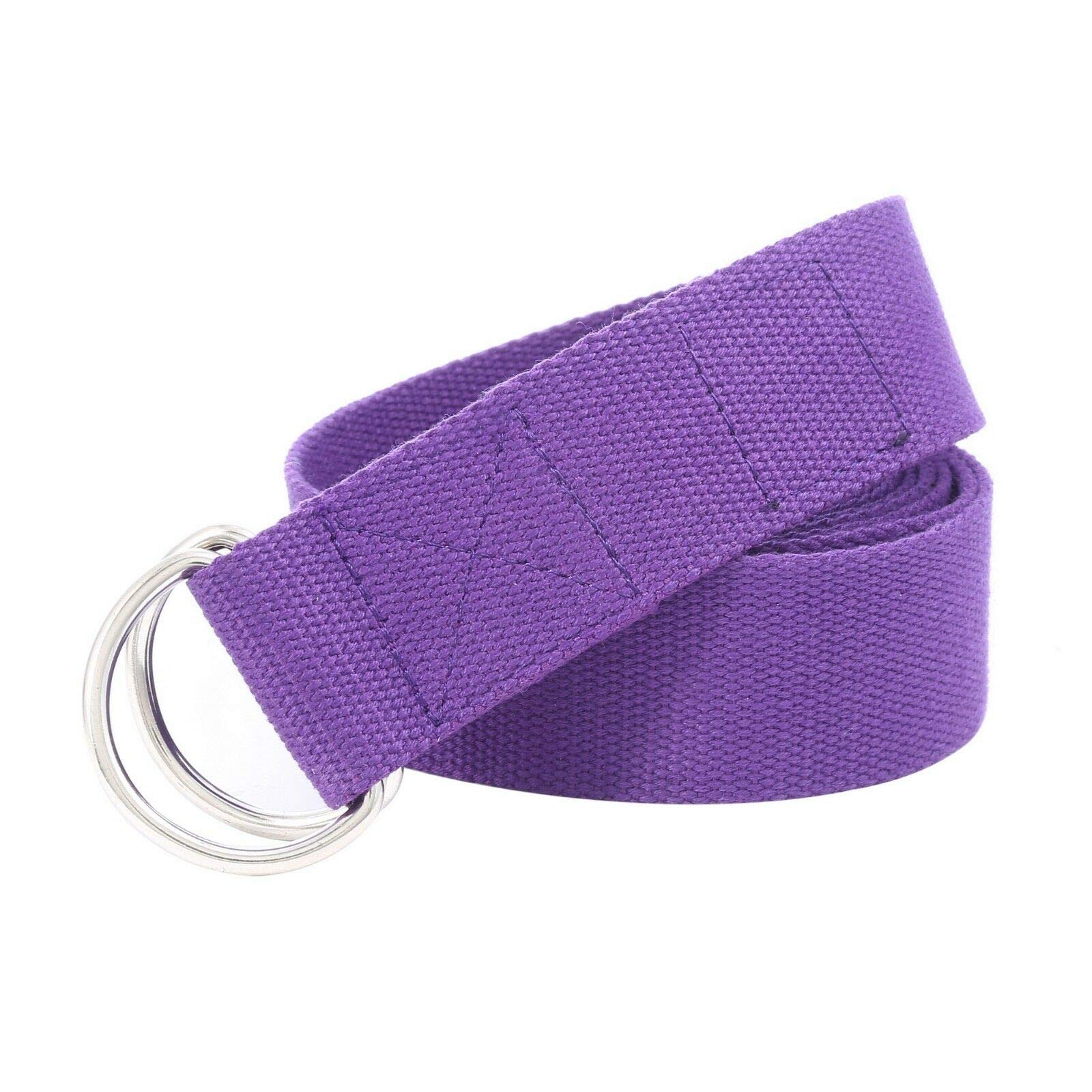 Habib Premium Cotton Yoga Strap with Metal D-Ring - 10 Feet Long for Stretching, Pilates & Fitness Training - Durable Exercise Belt for Yoga Poses, Physical Therapy & Home Workouts