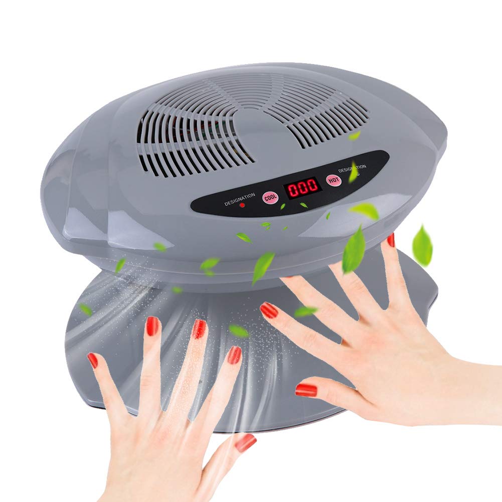 Dioche Automatic Sensor Nail Polish Dryer - Fast Drying Nail Fan for Regular Polish, Portable Nail Blow Dryer for Home & Salon Use - Perfect for Manicures, Pedicures & Nail Art (Silver)
