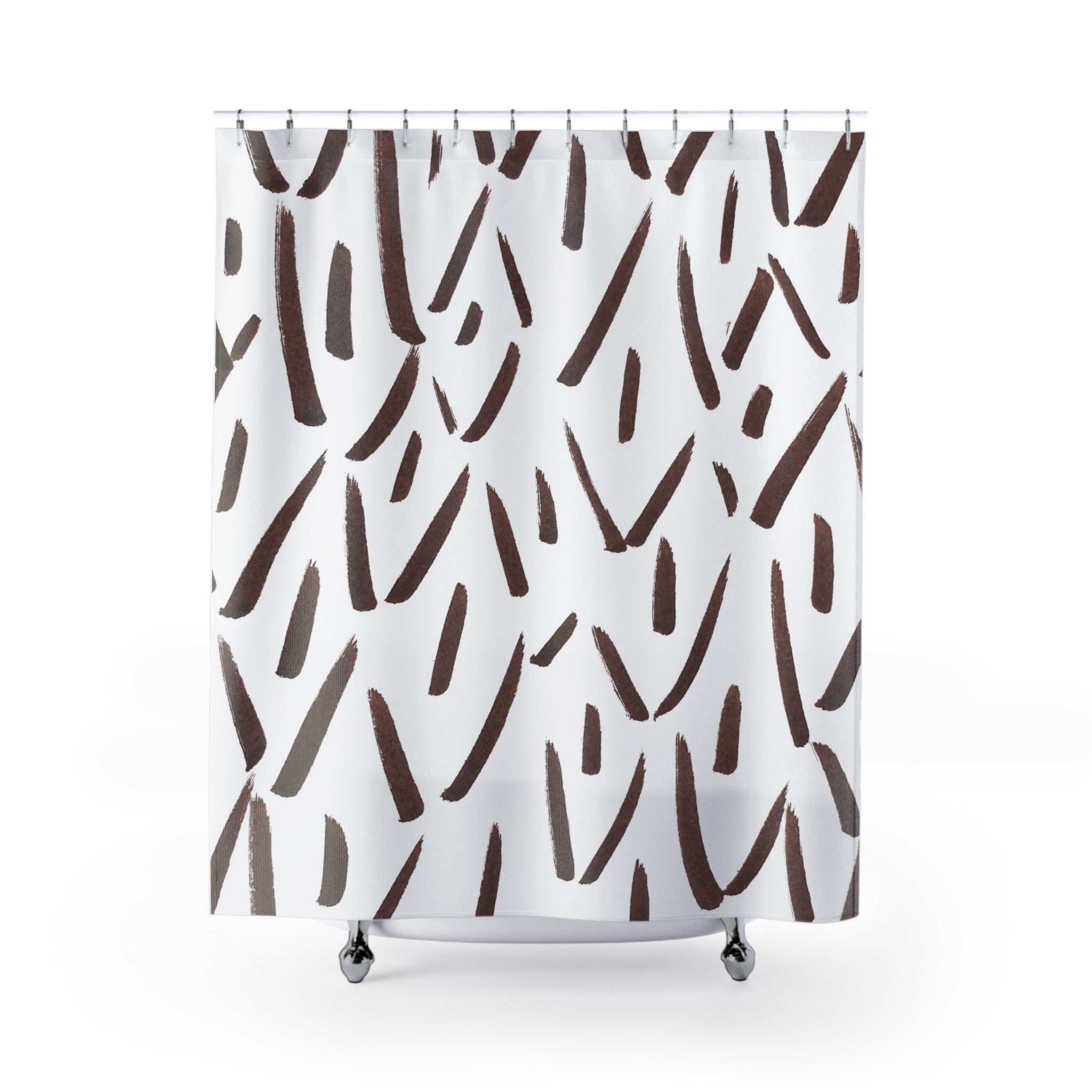 Brown on White Rustic Dragon Scales Feather Motif Abstract Pattern Wallpaper - Perfect for Bohemian Home Decor, Accent Walls & Living Room Makeovers