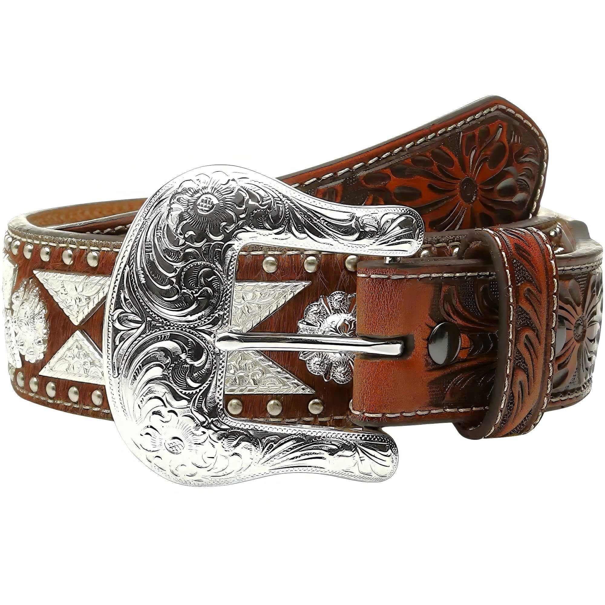 ARIAT Men's Tapered Super Concho Belt - Genuine Leather Western Belt for Cowboy Boots & Jeans | Durable Fashion Accessory for Rodeo, Ranch & Casual Wear