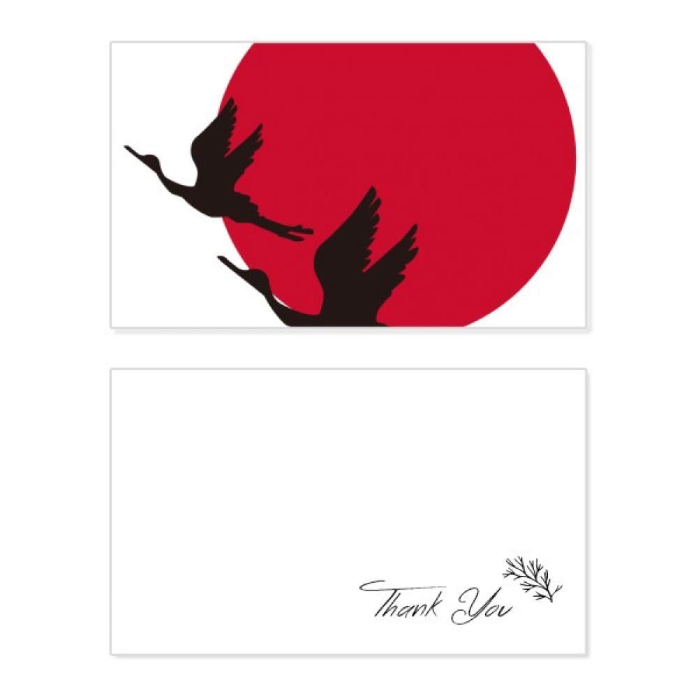 Japanese Red & Black Flying Geese Thank You Card - Elegant Birthday, Wedding, Appreciation Greeting Cards for All Occasions | Perfect for Anniversaries, Graduations & Special Events