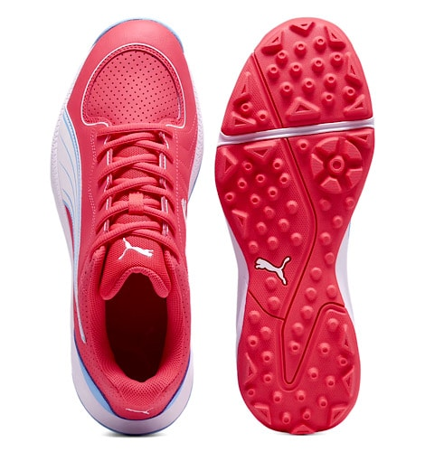 PUMA Men's 24 Luminous Blue & White Cricket Shoes - Dual Color Design for Enhanced Visibility | Perfect for Professional Matches & Training Sessions