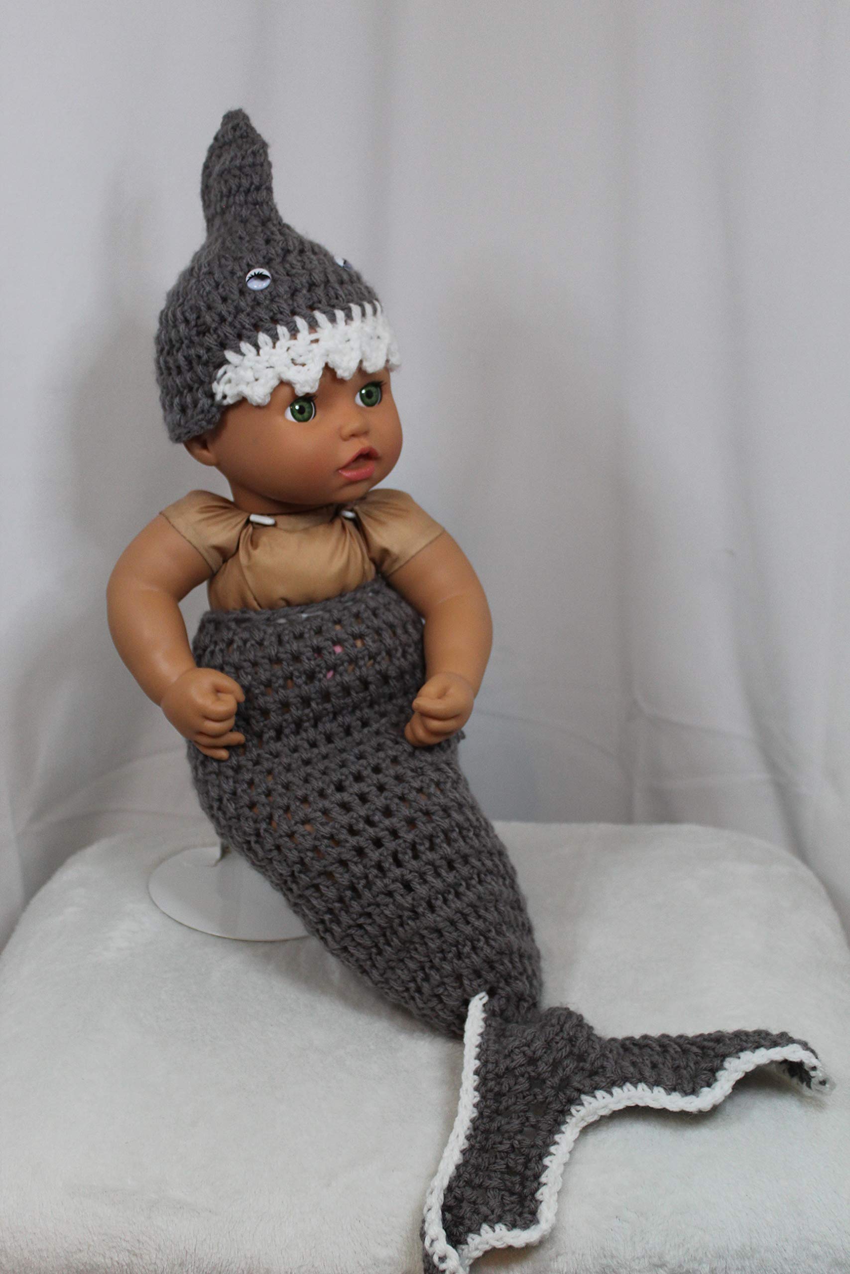 Adorable Crochet Baby Shark Costume - Handmade Soft Yarn Outfit for Infants & Toddlers - Perfect for Halloween, Birthday Parties & Photo Shoots
