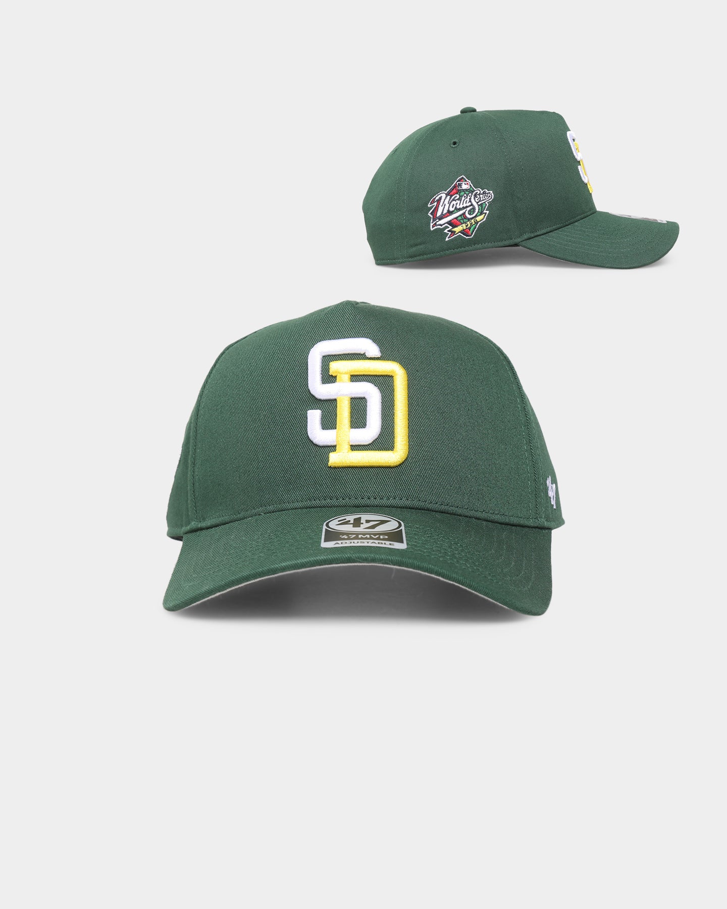 47 Brand San Diego Padres Sure Shot MVP DT Snapback Cap - Dark Green/Red Adjustable Hat for Baseball Fans & Sports Enthusiasts - Perfect for Games, Tailgating & Casual Wear