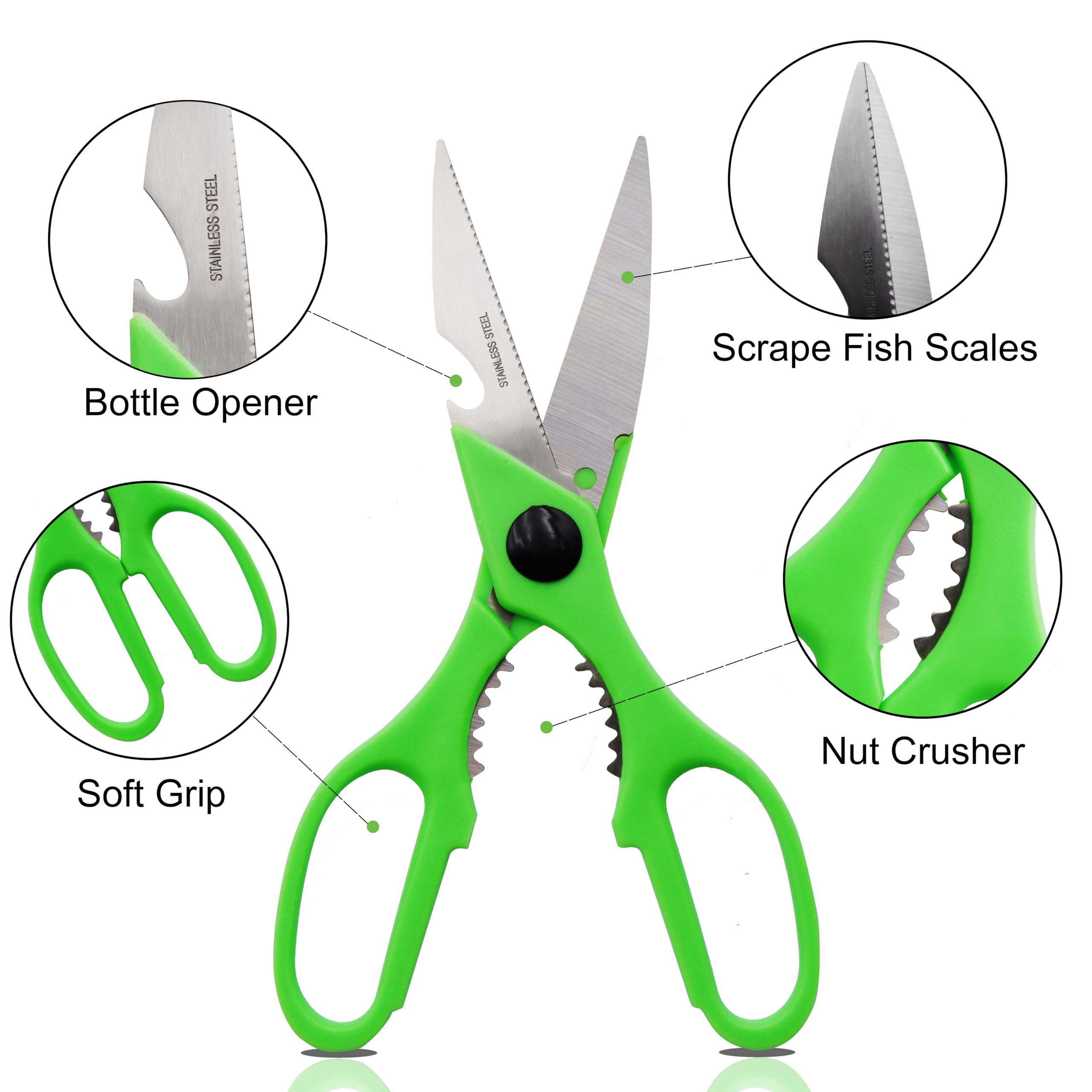 Grip 8 pc Fisherman & Field Dressing Tool Kit - Cleaning, Prep, Scaling, Hunting Essentials for Outdoor Adventures and Camping