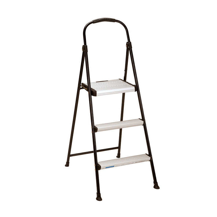 3 Step Folding Stool Ladder - Heavy Duty 225 lb Capacity | Compact Foldable Step Stool for Kitchen, Bathroom, Garage & Home Use