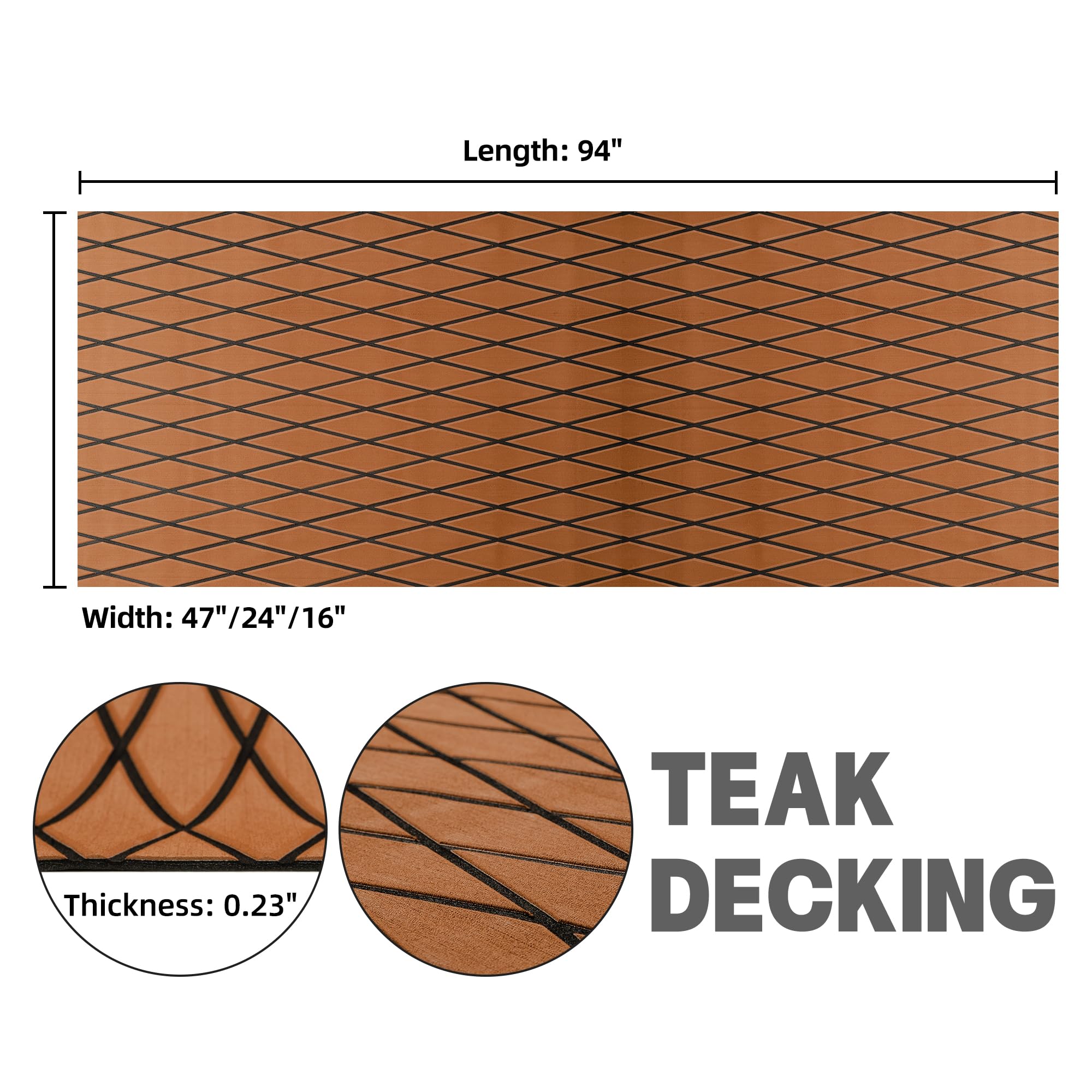 Premium EVA Foam Boat Flooring - Waterproof Non-Slip Marine Decking Mat with Self-Adhesive Backing for Motorboats, Yachts, Kayaks & RVs - Ideal for Deck Protection, Comfort & Safety on Water Adventures