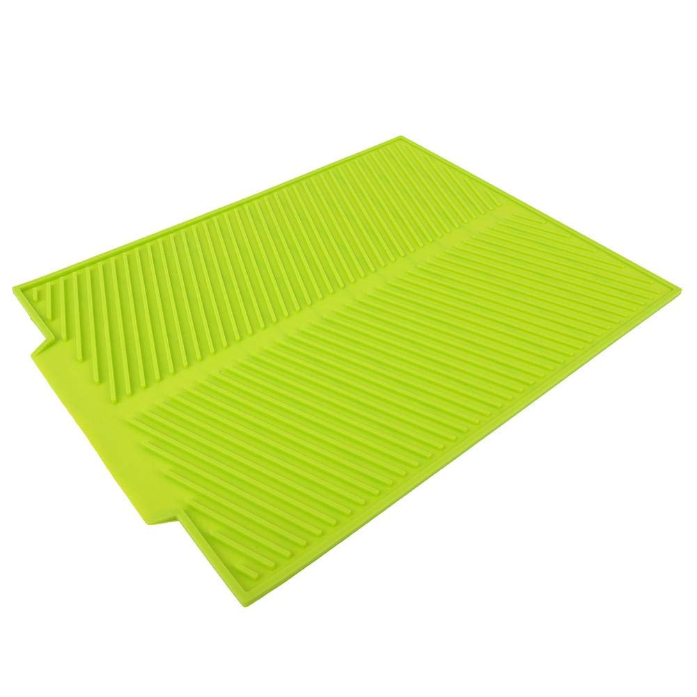 Non-Slip Green Draining Pad for Restaurant Cups - Large Drying Mat for Dishes, Glassware & Utensils - Perfect for Kitchen, Bar, Coffee Shop & Home Use