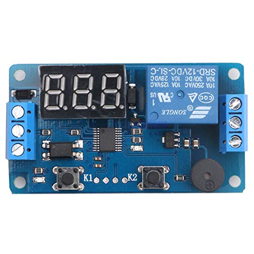 Digital LED Display Time Delay Relay Module Board DC 12V - Programmable Timer Switch for PLC Automation, Car Buzzer & Industrial Control | Perfect for DIY Projects, Home Automation & Electrical Systems