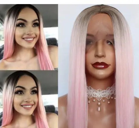 Tammy Blunt Cut Lob Hair Wig - Natural Synthetic Lace Front Wig for Women | Perfect for Cosplay, Daily Wear & Special Occasions