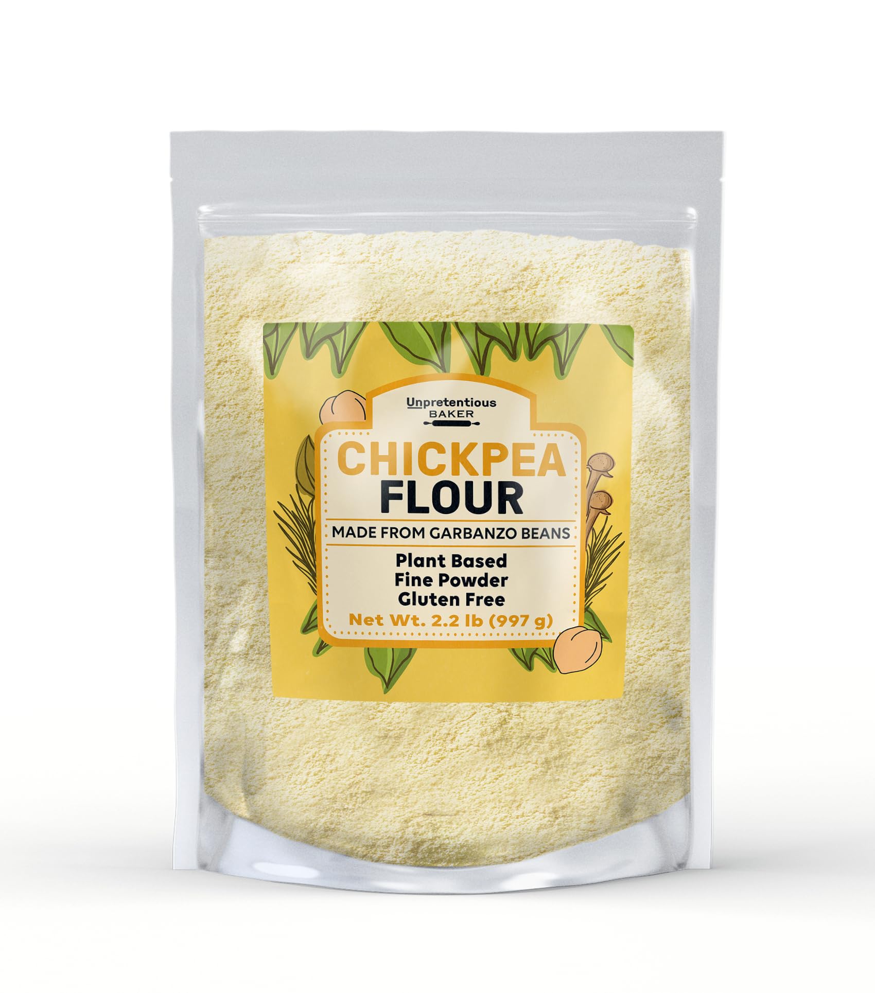 Organic Chickpea Flour 2.2 lb | Gluten-Free Garbanzo Bean Flour | Vegan, Keto & Paleo Friendly | Perfect for Baking, Cooking & Indian Recipes