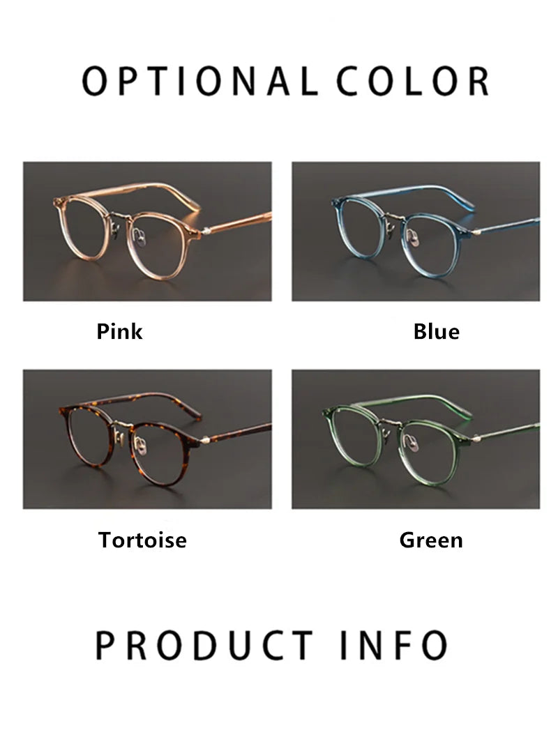 Aimee Unisex Full Rim Square Oval Acetate Titanium Eyeglasses 7885 - Lightweight & Durable Eyewear for Men & Women - Perfect for Work, Reading & Everyday Use