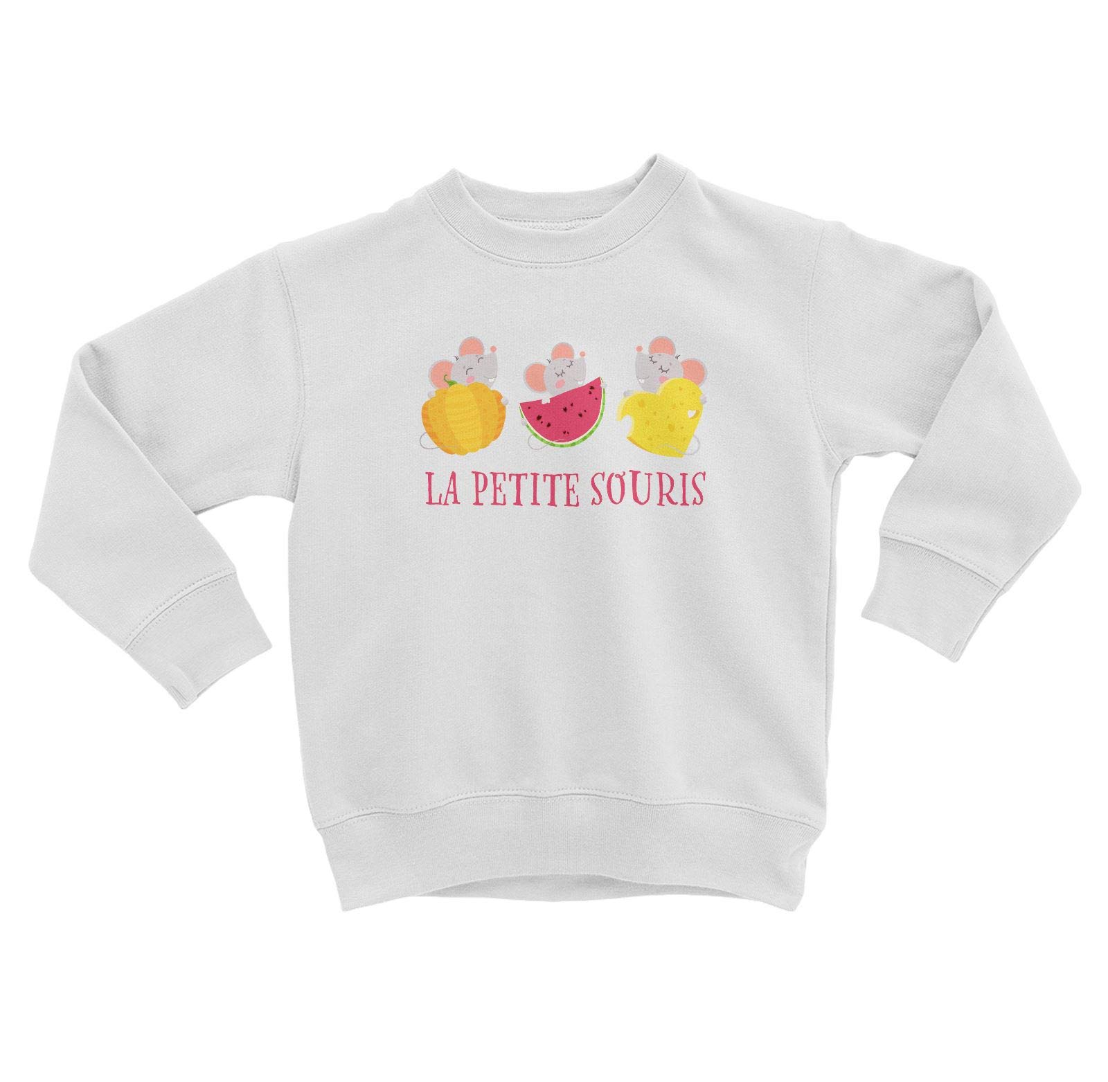 Adorable Kids Sweatshirt - La Petite Souris Halloween Design with Cheese & Fruit Patterns | Perfect for Halloween Costumes & Casual Wear