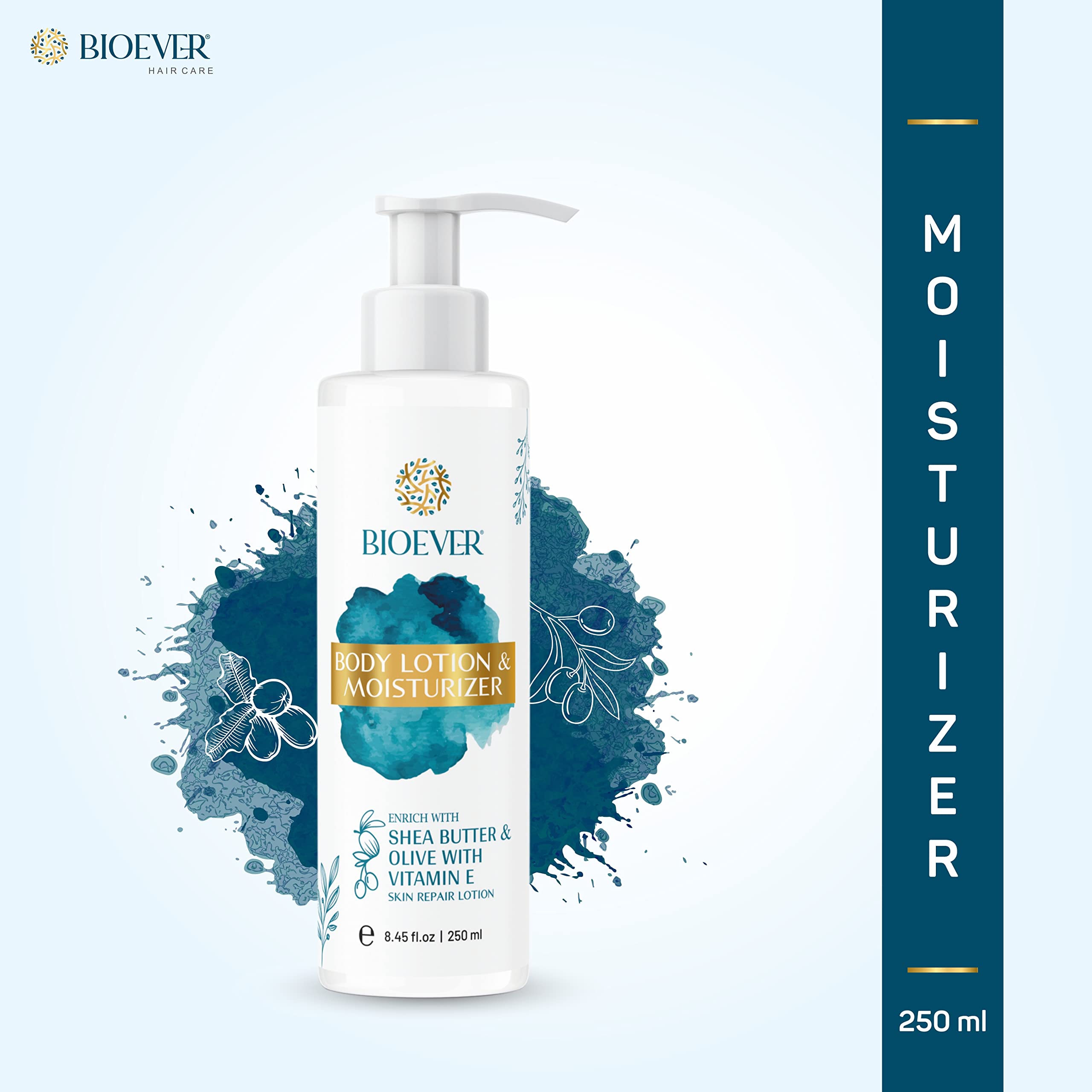 Bioever Shea Butter & Vitamin E Body Lotion 250ml + Deep Cleansing Foaming Face Wash 150ml | Ultra Hydrating Daily Moisturizer Combo Pack | Dry Skin Care for Women & Men | Perfect for Winter Hydration & Daily Skincare Routine