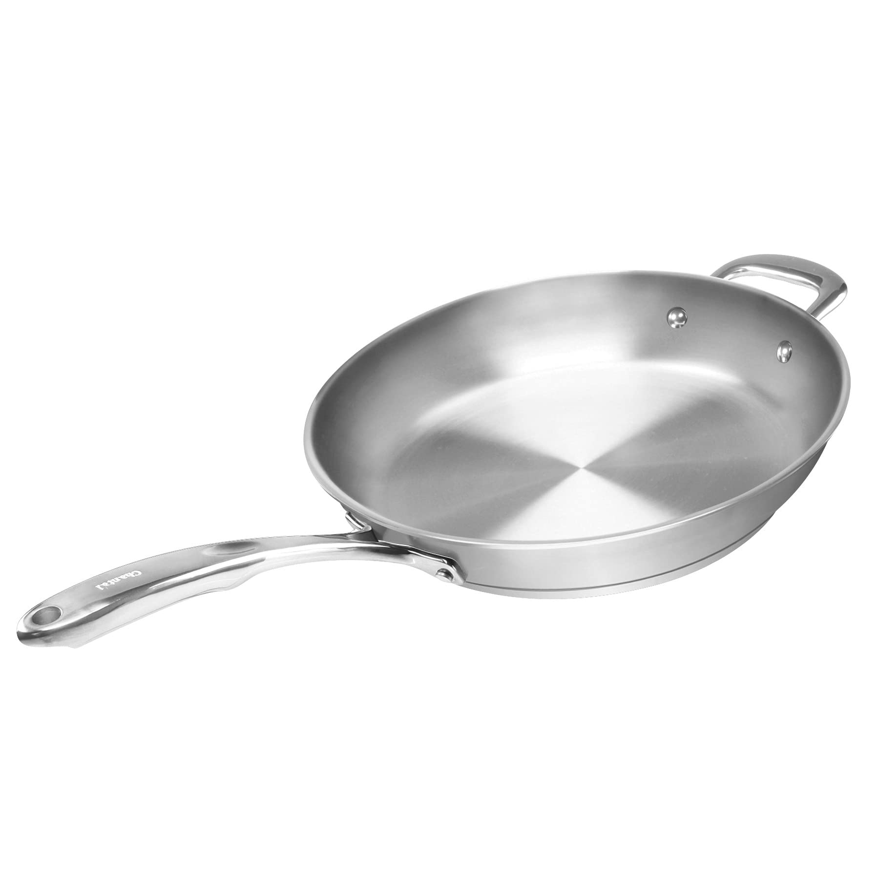 Chantal 12.5 Inch Induction Compatible 21 Fry Pan - Uncoated Stainless Steel Skillet for Professional Cooking, Perfect for Searing, Frying & Sauteing in Home Kitchens & Restaurants