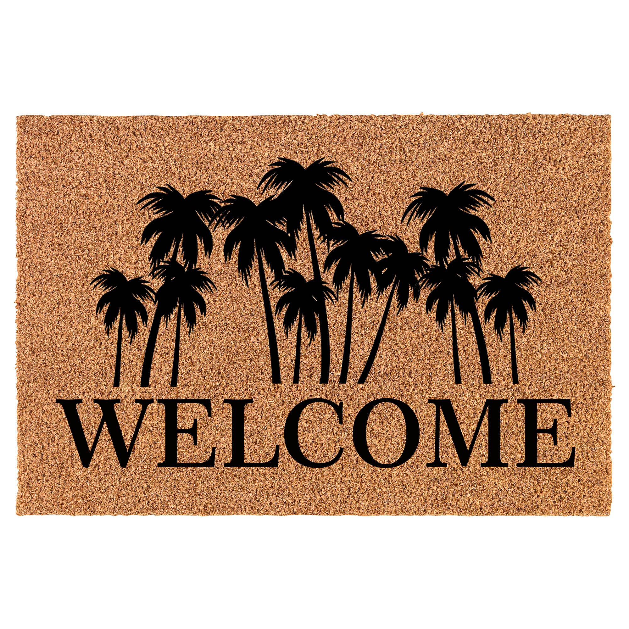 Natural Coir Doormat 24x16 Inches - Eco-Friendly Front Door Mat for New Home, Housewarming Gift with Palm Tree Design - Perfect for Entryway, Porch & Outdoor Welcome Mat