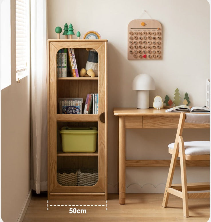 Solid Oak Wood Kids Bookcase & Bookshelf - Durable Children's Book Storage for Bedroom, Playroom, and Classroom Organization