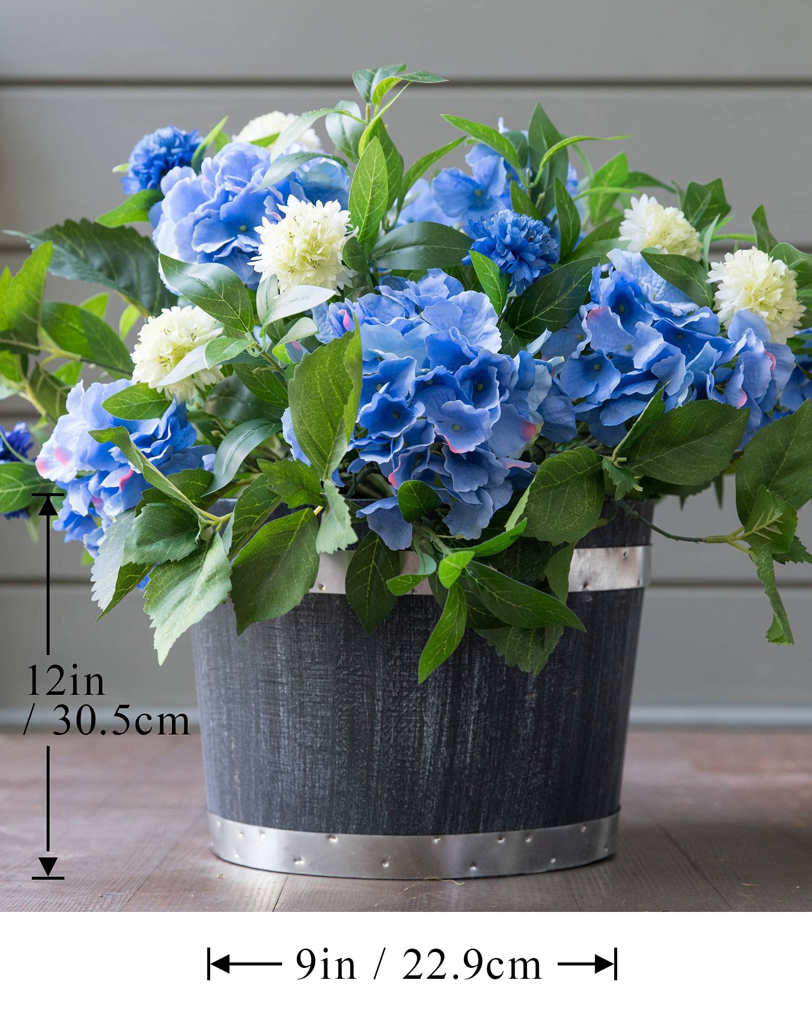 Balsam Hill 22 Inch Hydrangea Outdoor Artificial Potted Flowers - UV Resistant Faux Plants for Porch, Patio & Garden Decor