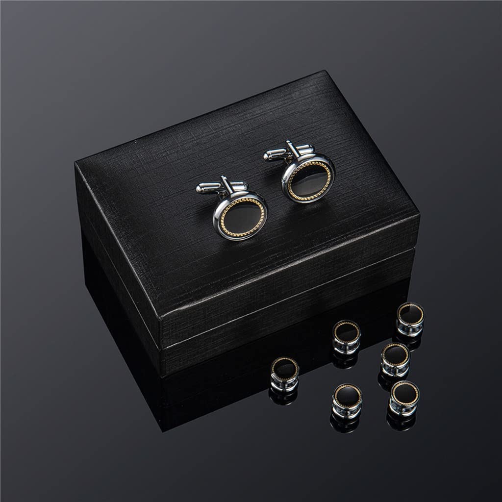 XDCHLK Vintage Wedding Cufflinks for Men - Elegant Shirt Studs & Button Set for Formal Attire | Perfect for Weddings, Proms, and Business Events