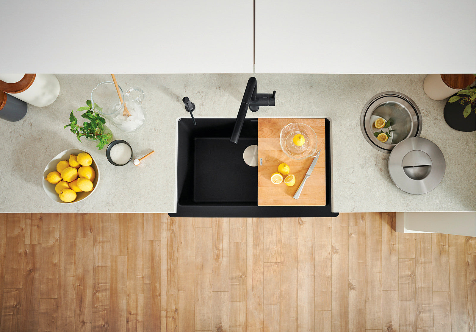 Blanco Vintera 30-Inch Super Single Bowl Apron Front SILGRANIT Kitchen Sink - Durable Stain-Resistant Undermount Sink for Modern Kitchens & Food Prep Stations