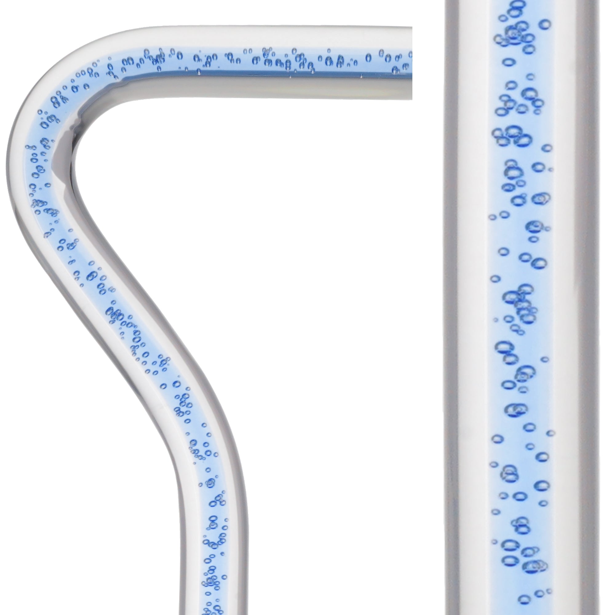 Clear Ocean Cane Walking Stick with Blue Streak & Floating Bubbles Design - Lightweight Support Cane for Seniors, Ideal for Beach Walks, Hiking & Outdoor Activities