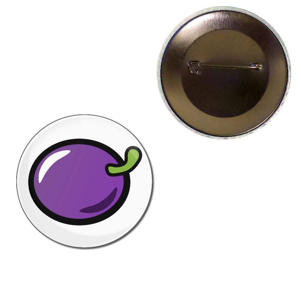 Fruit Machine Plum Button Badge - Vintage Casino Style Pin for Jackets, Hats & Bags - Perfect for Parties, Cosplay & Collectors
