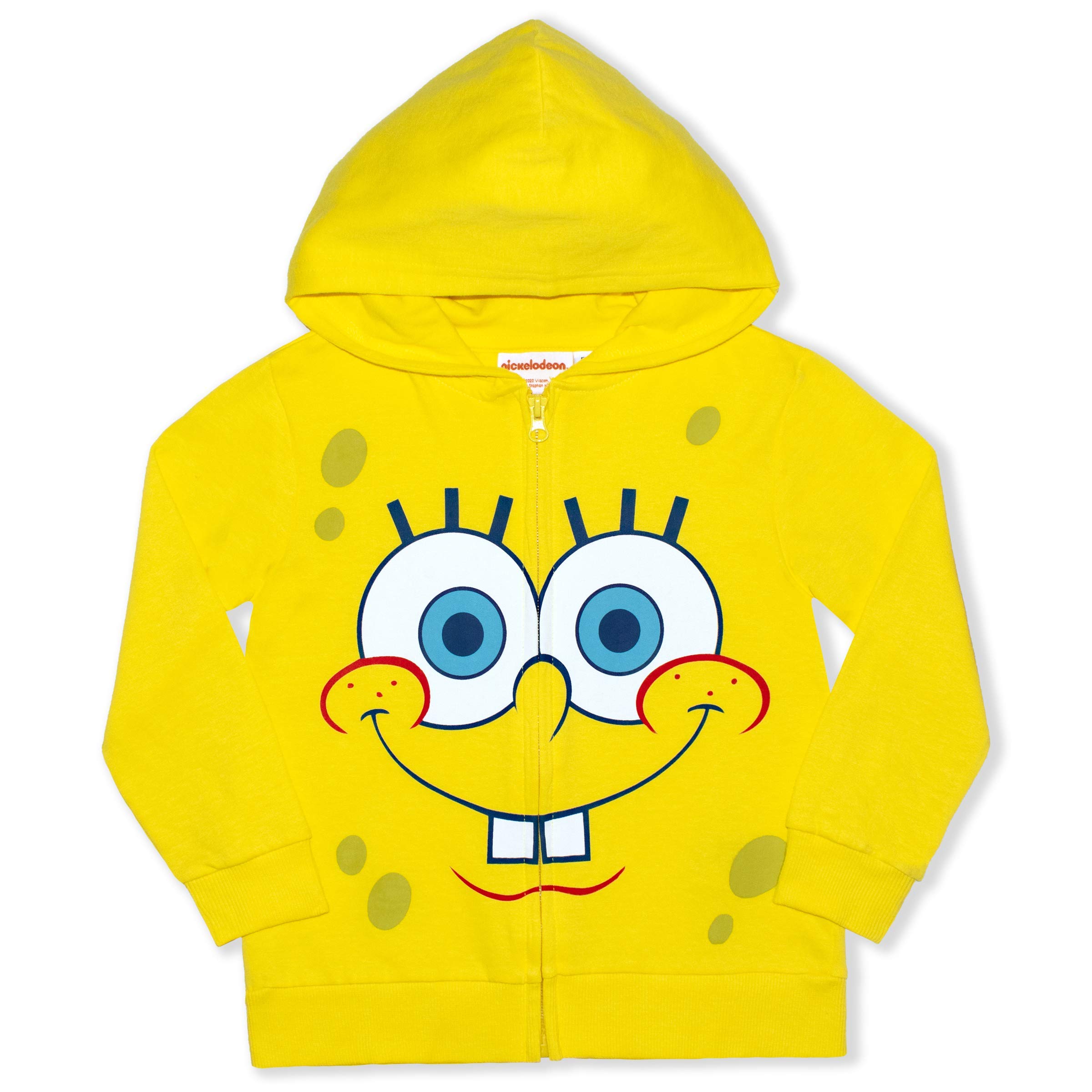 SpongeBob SquarePants Boys' Zip-Up Hoodie | Nickelodeon Cartoon Character Fleece Jacket for Kids & Teens | Perfect for School, Playdates & Outdoor Activities