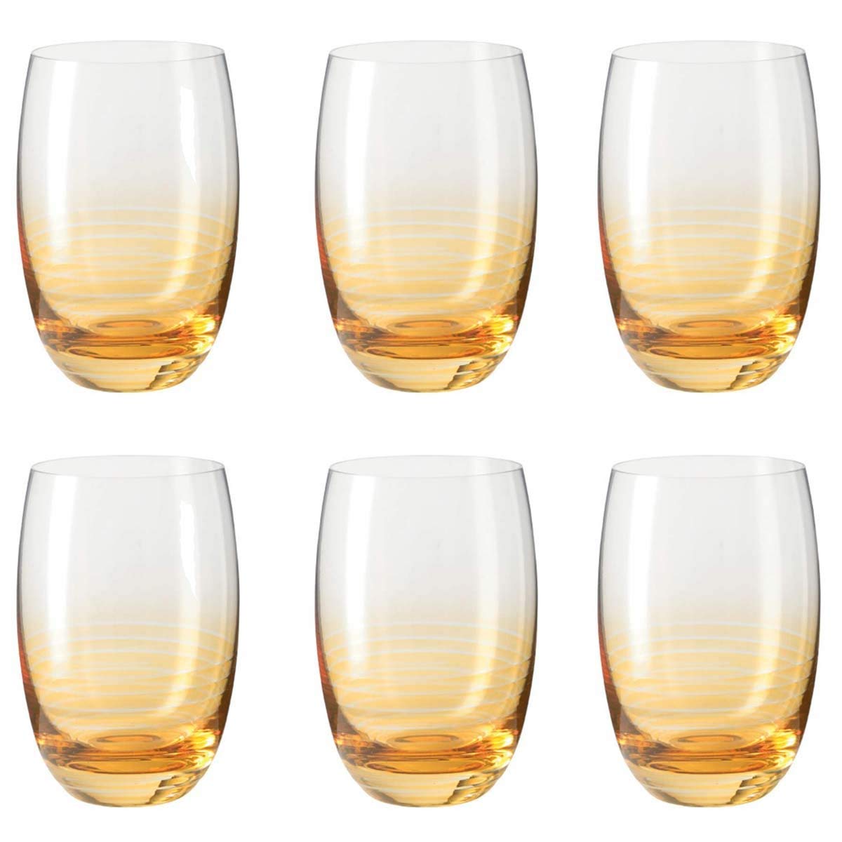 Swing Cheers 16oz Tumbler Glasses Set of 6 - Amber Colored Whiskey Glasses for Bourbon, Scotch & Cocktails - Perfect for Home Bar, Parties & Gifts