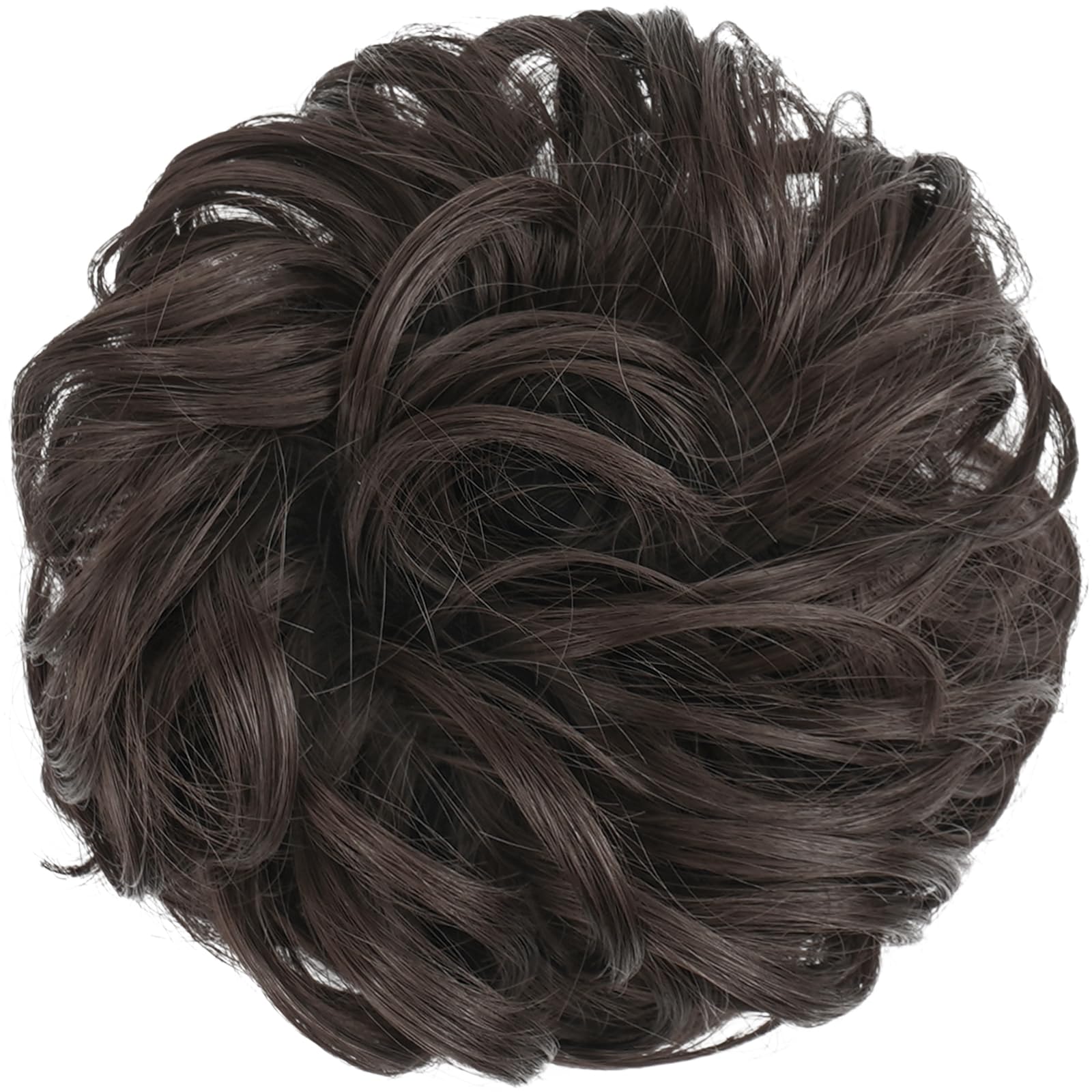 FESHFEN Synthetic Hair Bun Extensions - Messy Curly Scrunchies for Women & Girls | Plus Size Donut Updo Hairpieces (1.94oz) - Perfect for Parties, Weddings & Everyday Styling