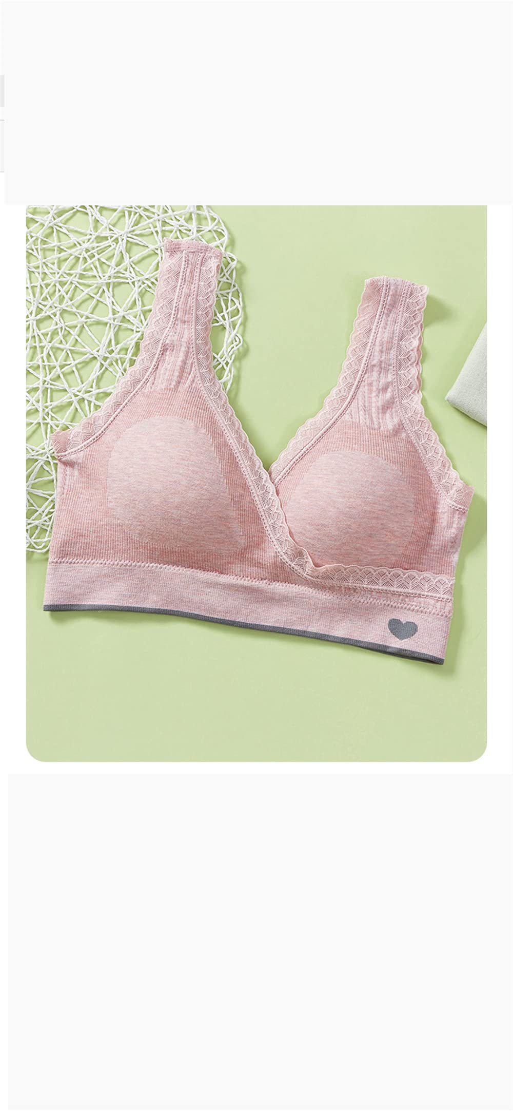 2 Pack Women's Maternity Nursing Bras - Wireless Crossover Sleep Bra with Removable Light Padding & Adjustable Back Buckle | Comfortable for Pregnancy, Breastfeeding & Nighttime Wear