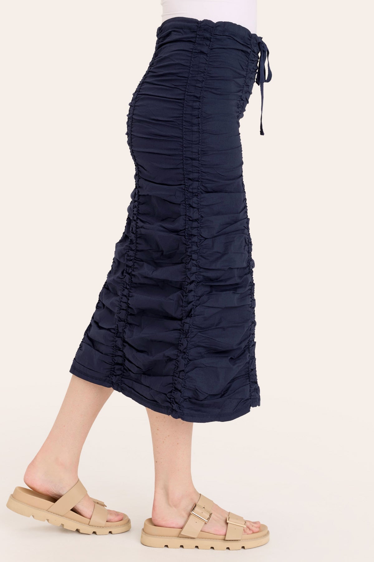 Double Shirred Panel Skirt for Women - Flowy High Waist A-Line Skirt with Elastic Waistband | Perfect for Summer, Beach, and Casual Outfits