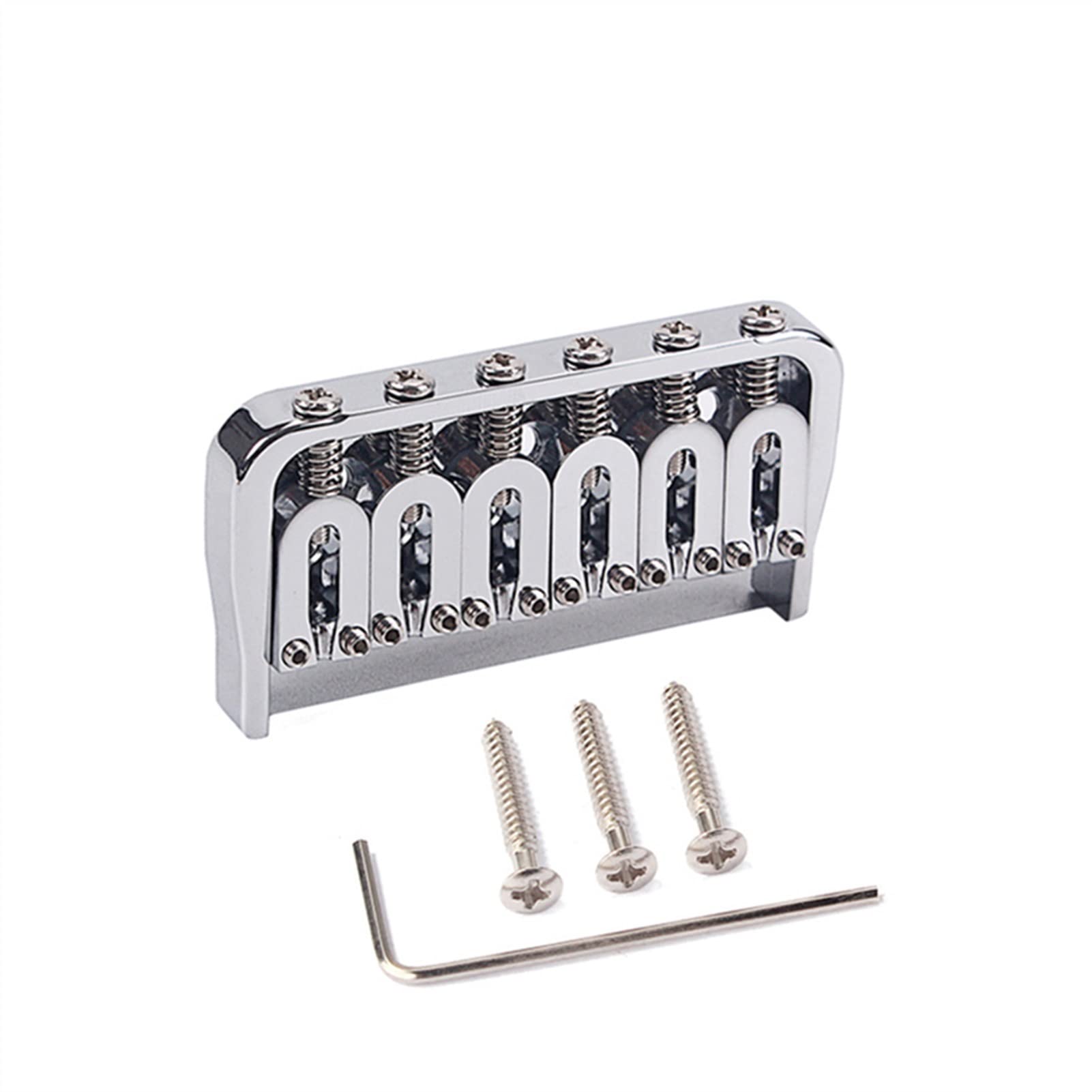 6-String Fixed Saddle Bridge Plate with Screws & Wrench - Electric Guitar Bridge Replacement Part | Perfect for DIY Guitar Repair & Upgrades