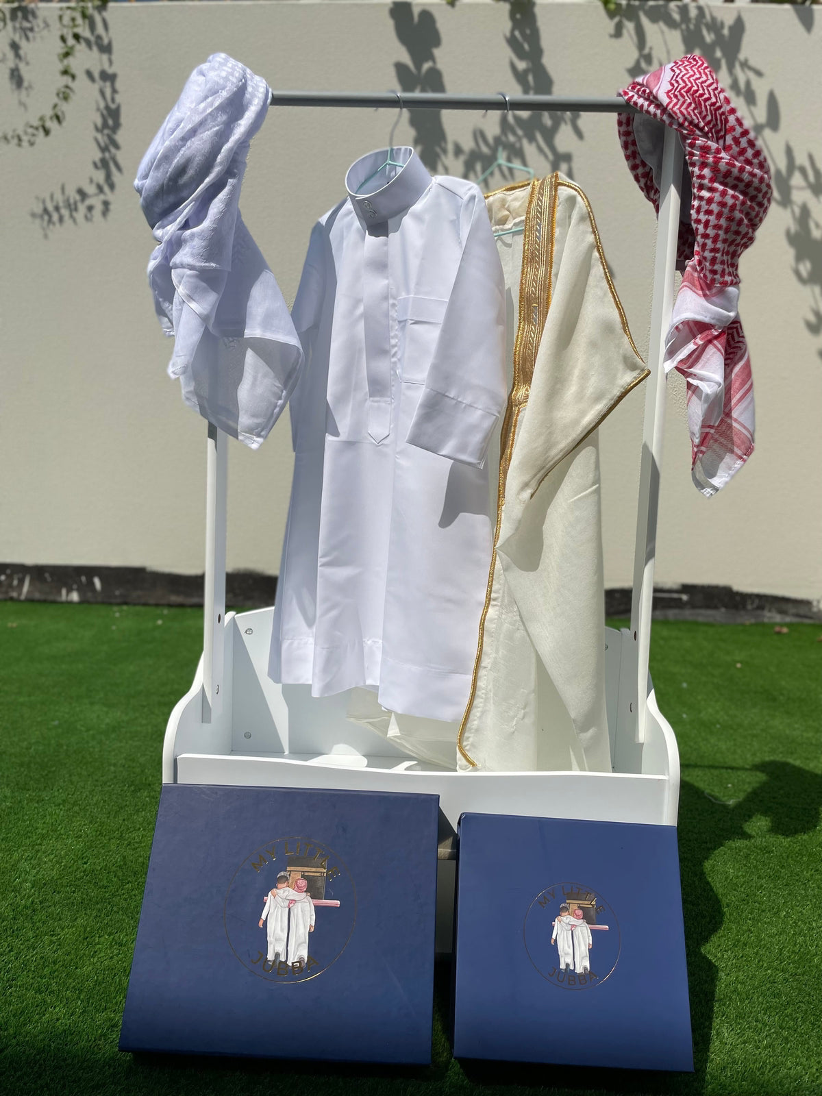 Premium Baby Boy Thobe Gift Set - Cream Bisht for 0-12 Months | 4-Piece Outfit for Newborns, Eid, and Special Occasions